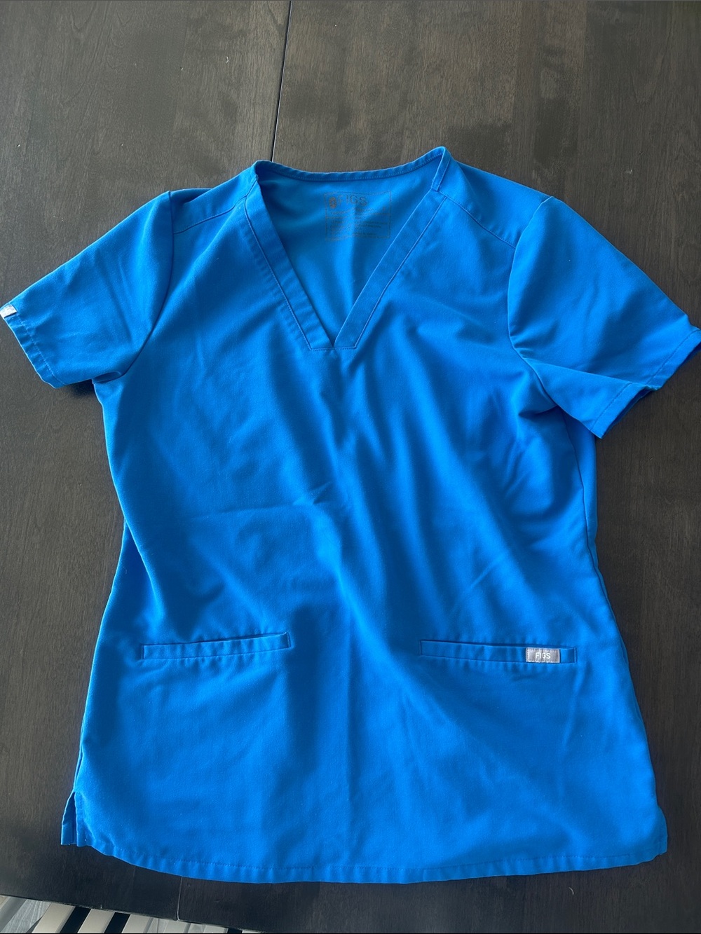 FIGS Bright Blue V-neck Medical Scrub Top size small